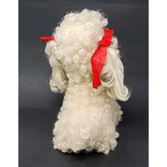 Vtg Rare Lulu Wiggy Doggy Poodle Stuffed Animal Curly Hair Synthetic Fiber 8" L - Picture 4 of 12